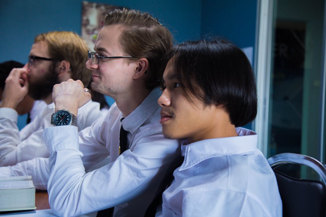 Leadership team in transparent communication session planning transition