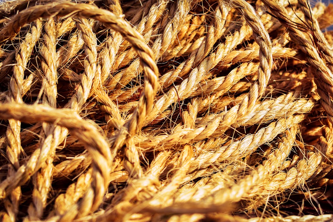 Complex knots in rope illustrating entangled ownership structure complications