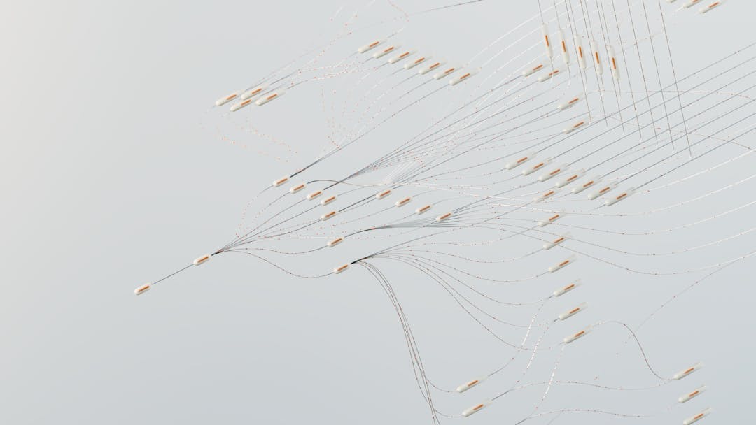 Abstract network visualization showing interconnected nodes representing customer relationship infrastructure