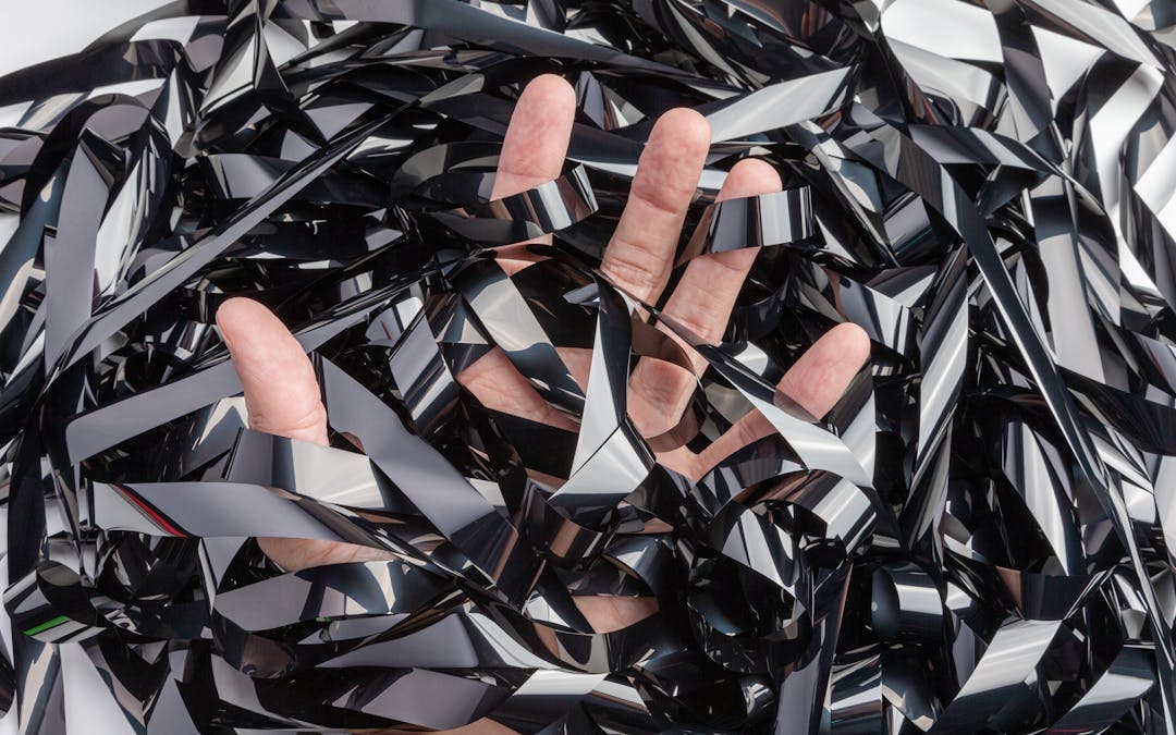 Overhead view of complex maze with clear path to exit