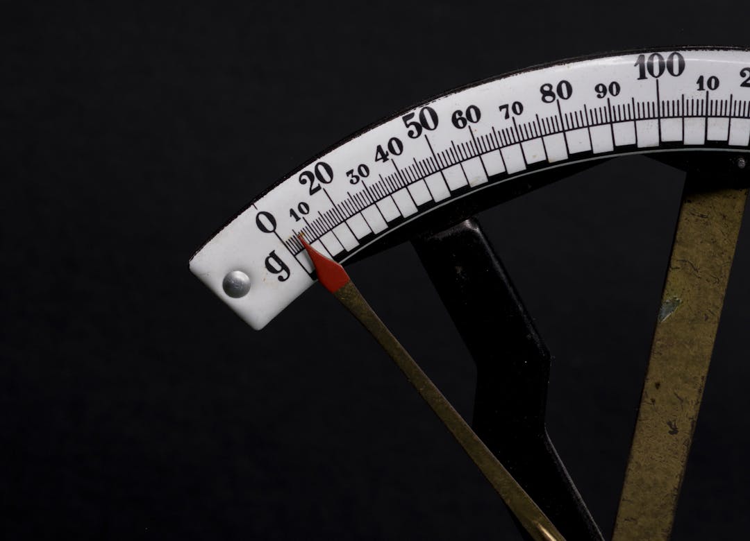 An old brass balance scale