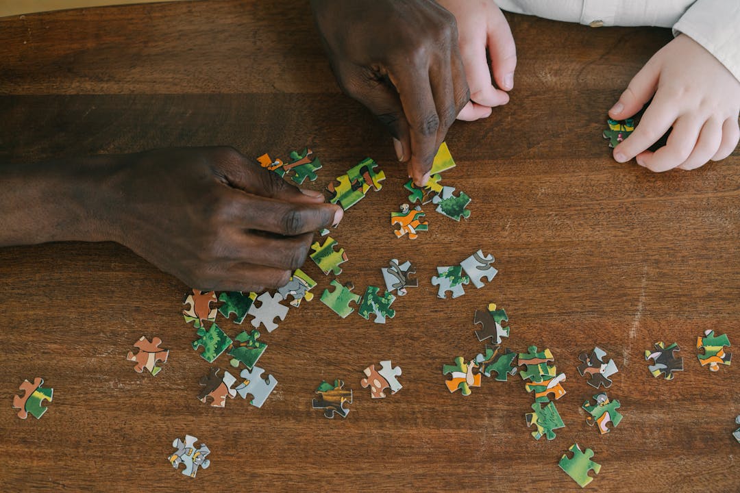 Colorful puzzle pieces being assembled to show strategic problem solving