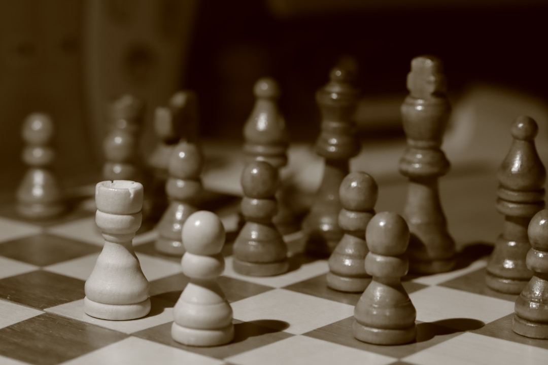 Chess board mid-game showing strategic positioning and forward planning moves