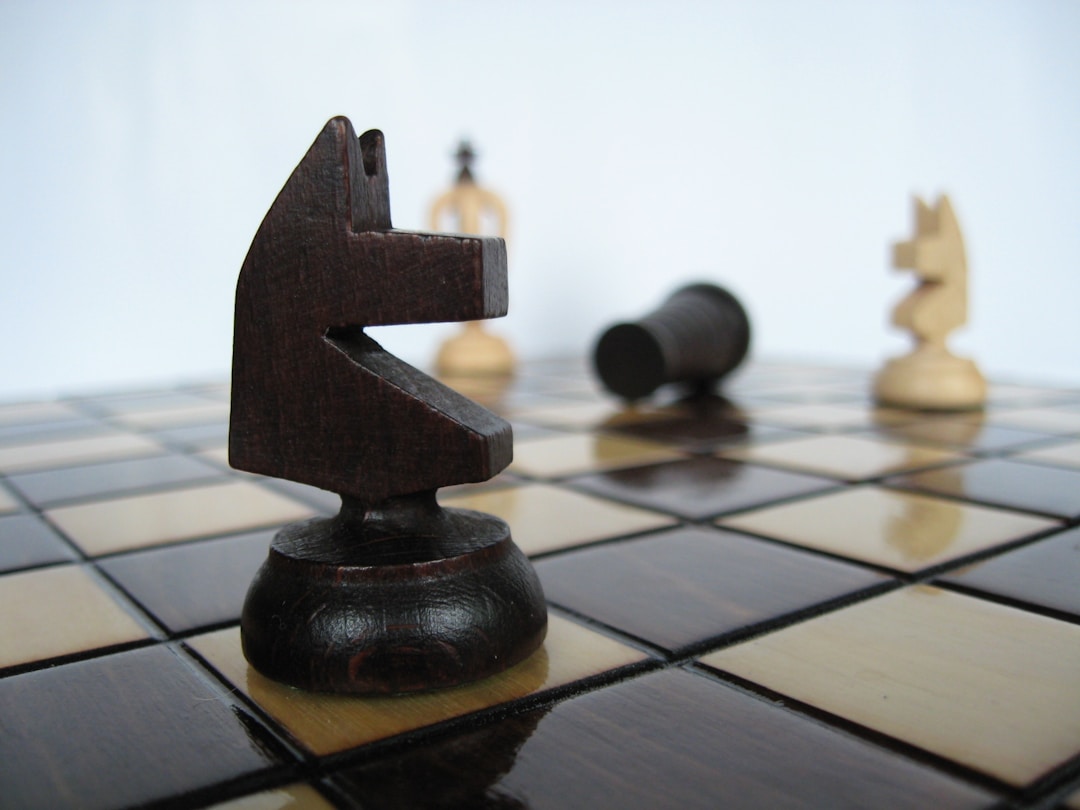 Chess board with pieces positioned strategically showing tactical planning and movement