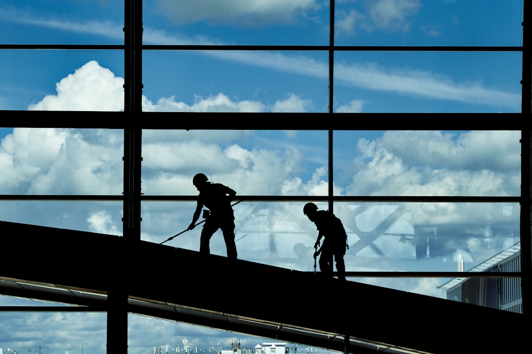 Professional ascending career ladder demonstrating skill development and advancement