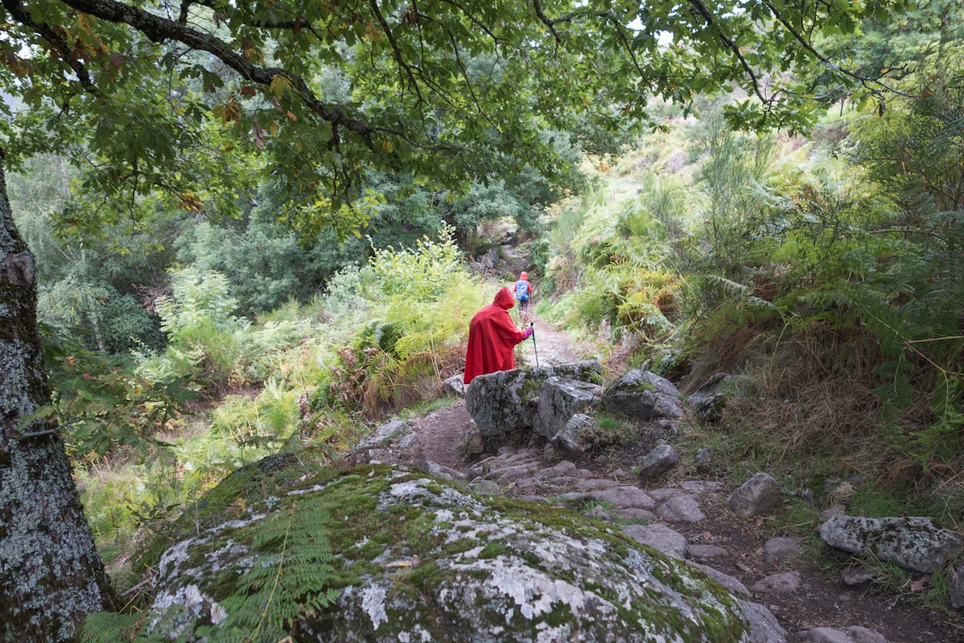 Individual in natural setting engaged in personal wellness and outdoor activity