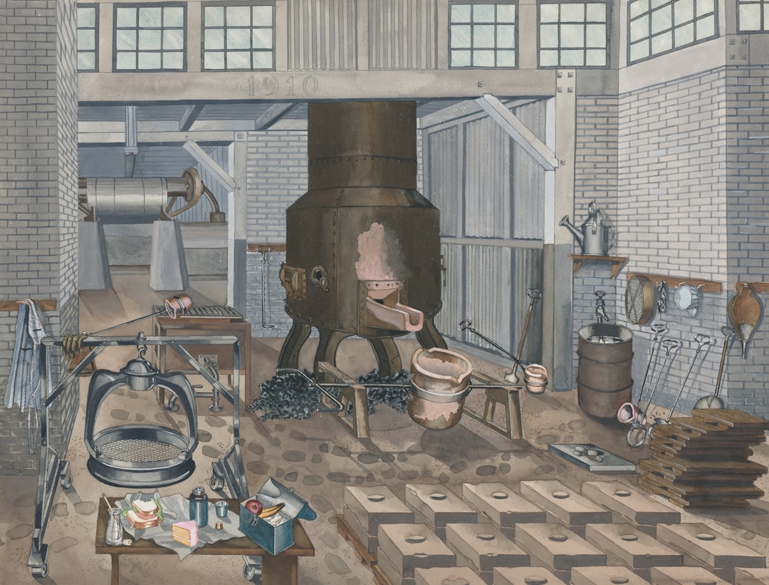 Environmental remediation work at industrial manufacturing facility showing business liability