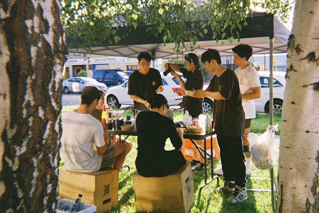 Aerial view of mixed residential and commercial neighborhood showing zone development